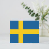 Schwedenflagge Postkarte (Stehend Vorderseite)