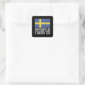 Schwedenflagge Quadratischer Aufkleber (Tasche)