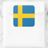 Schwedenflagge Quadratischer Aufkleber (Tasche)