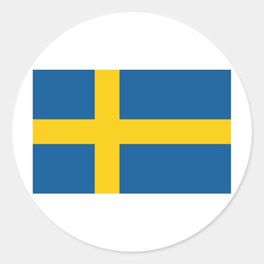 Schwedenflagge Runder Aufkleber (Vorderseite)