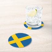 Schwedenflagge Runder Pappuntersetzer (Vor Ort)