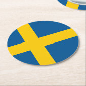 Schwedenflagge Runder Pappuntersetzer (Angewinkelt)