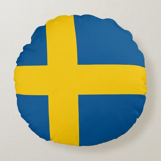 Schwedenflagge Rundes Kissen (Vorderseite)