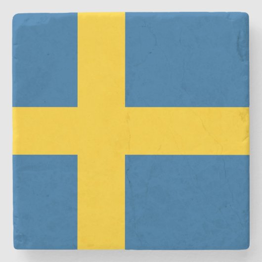 Schwedenflagge Steinuntersetzer (Vorderseite)