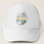 Schwedenflagge Truckerkappe (Vorderseite)