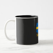 Schwedenflagge Zweifarbige Tasse (Links)