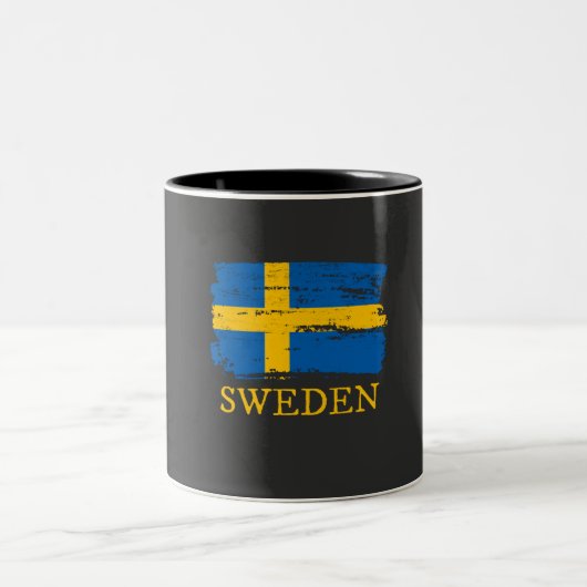 Schwedenflagge Zweifarbige Tasse (Mittel)