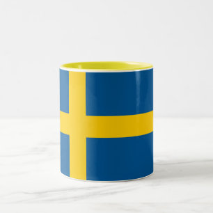 Schwedenflagge Zweifarbige Tasse