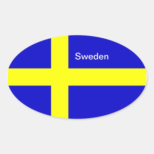 Schwedenflaggenaufkleber Ovaler Aufkleber (Vorderseite)