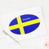 Schwedenflaggenaufkleber Ovaler Aufkleber (Umschlag)