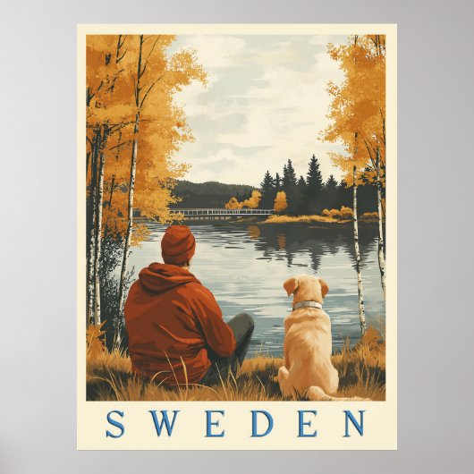 Schwedens Beauty Vintage Reise Poster (Vorne)