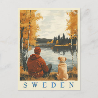 Schwedens Beauty Vintage Reise Postkarte