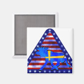 Schwedisch-Amerikanische Elche Magnet (Vorderseite/Rückseite)