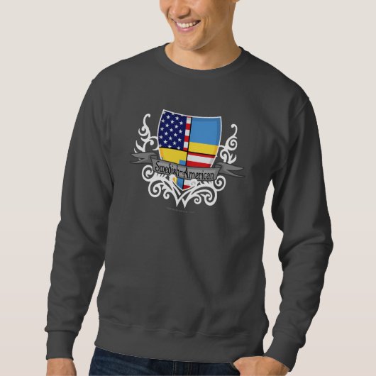 Schwedisch-Amerikanische Schild-Flagge Sweatshirt (Vorderseite)