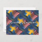 Schwedisch-amerikanische Wave-Fahne Postkarte (Vorne/Hinten)