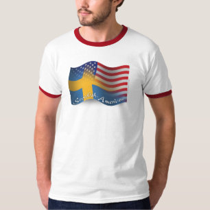Schwedisch-Amerikanische wellenartig bewegende T-Shirt