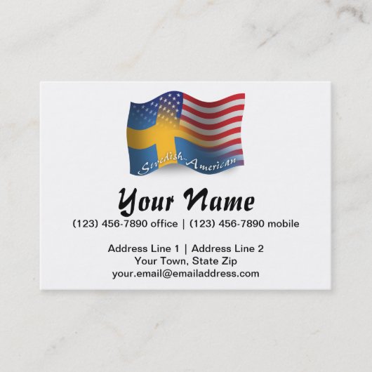 Schwedisch-Amerikanische wellenartig bewegende Visitenkarte (Vorderseite)