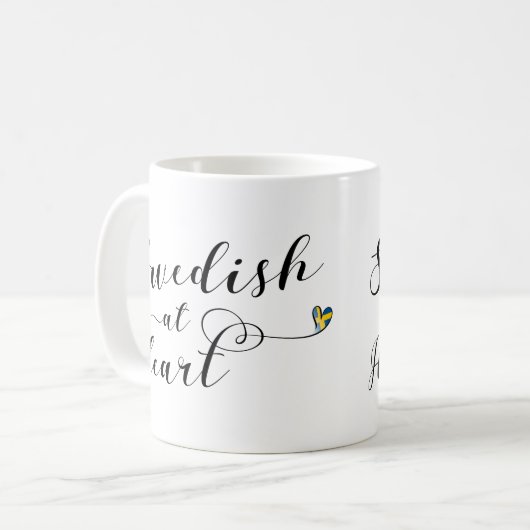Schwedisch at Heart Tasse, Schweden Kaffeetasse (Vorderseite Links)