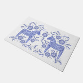 Schwedisch Dala HorBlue und White Doormat Fußmatte (Schrägansicht)