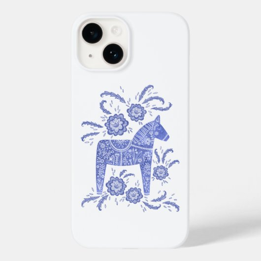 Schwedisch Dala Horse Blue Case-Mate iPhone Hülle (Rückseite)