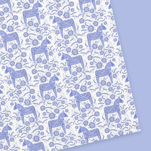 Schwedisch Dala Horse Blue und White Tablecloth Tischdecke