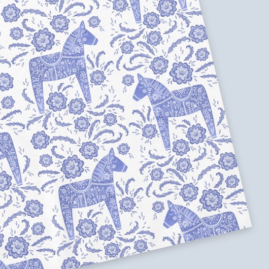 Schwedisch Dala Horse Blue und White Tablecloth Tischdecke