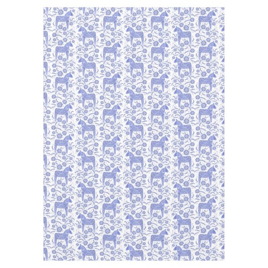 Schwedisch Dala Horse Blue und White Tablecloth Tischdecke (Vorderseite)
