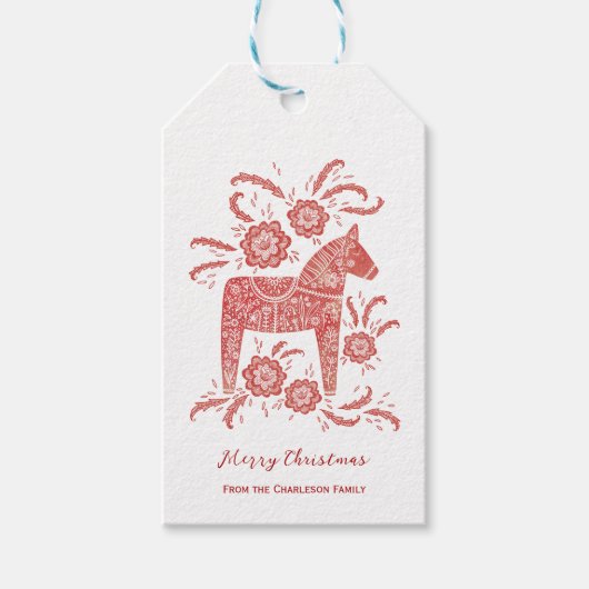 Schwedisch Dala Horse Red Geschenkanhänger (Vorderseite)