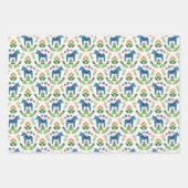Schwedisch Dala Horses Blue Geschenkpapier Set (Vorderseite 3)