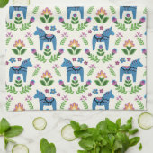 Schwedisch Dala Horses Blue Geschirrtuch (Gefaltet)