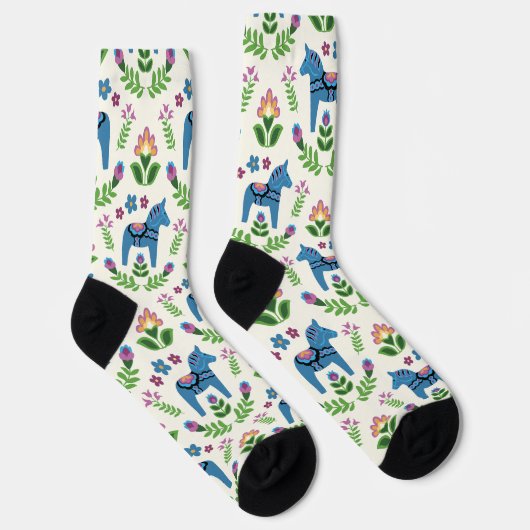 Schwedisch Dala Horses Blue Socken (Rechts)