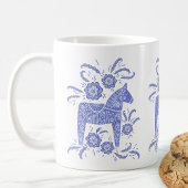 Schwedisch Dala Horses Periwinkle Blue und White Kaffeetasse
