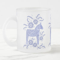 Schwedisch Dala Horses Periwinkle Blue und White