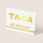 Schwedisch danke für Gold Folienkarte (Vorderseite)