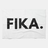 Schwedisch Fika Bold Black and White Sans Serif Geschirrtuch (Horizontal)