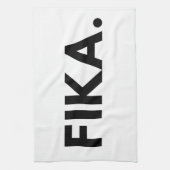 Schwedisch Fika Bold Black and White Sans Serif Geschirrtuch (Vertikal)