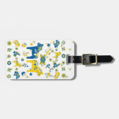 Schwedisch Folk Dala Horse l Blue und Yellow Gepäckanhänger (Vorderseite horizontal)