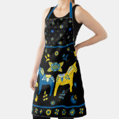 Schwedisch Folk Dala Horse l Blue und Yellow Schürze (InSitu)