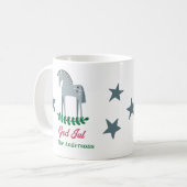 Schwedisch frohe Weihnachten Dala Horse Kaffeetasse (Vorderseite Links)