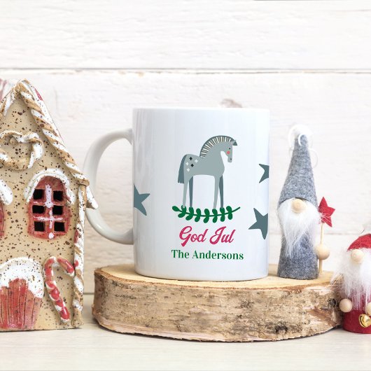 Schwedisch frohe Weihnachten Dala Horse Kaffeetasse