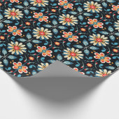 Schwedisch inspiriert Textil Muster Geschenkpapier (Ecke)