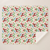 Schwedisch Red Dala Horses Sherpa Blanket Sherpadecke (Vorderseite (Horizontal))