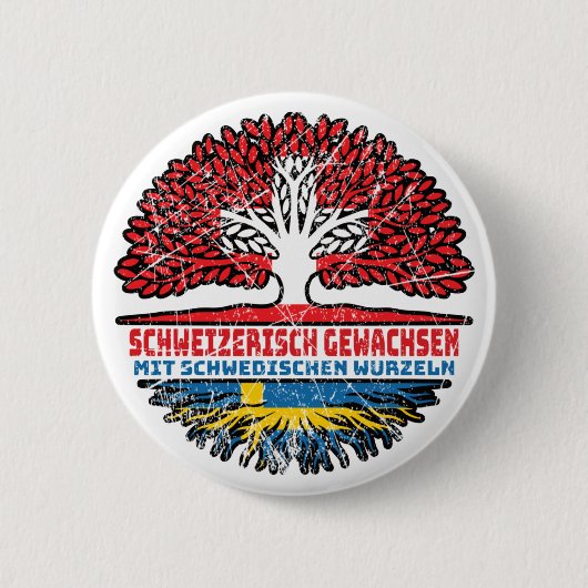 Schwedisch Schweizer Baum Button (Vorderseite)