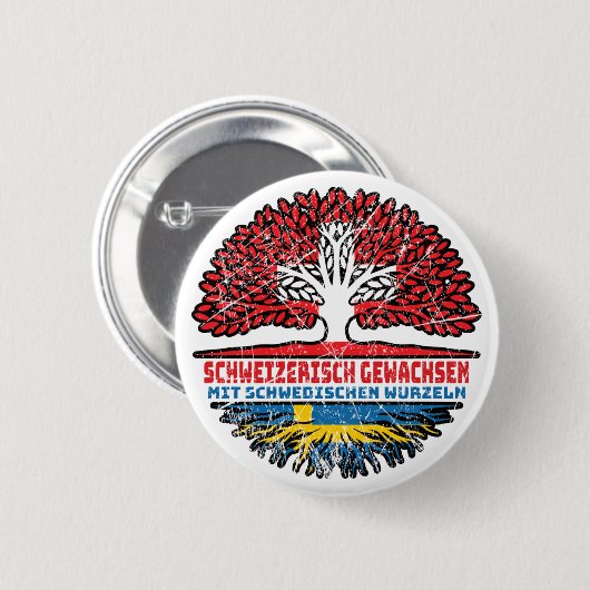 Schwedisch Schweizer Baum Button (Vorne & Hinten)