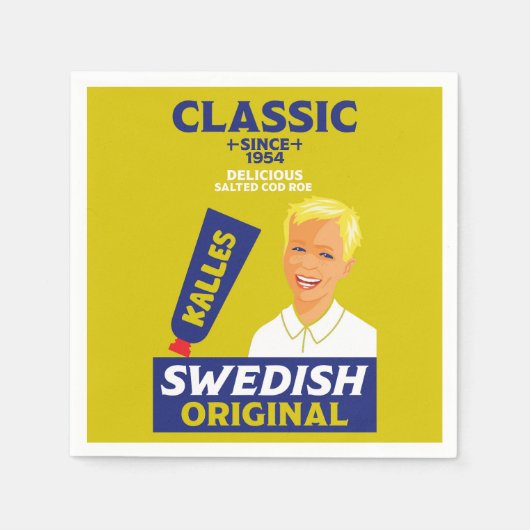 Schwedisch smörgåskaviar Fisch Kaviar Serviette (Vorderseite)