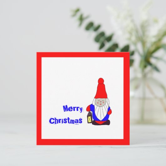 Schwedisch Tomten Feiertagskarte (Stehend Vorderseite)