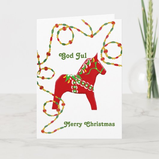 Schwedische amerikanische Weihnachtskarte Feiertagskarte (Vorderseite)