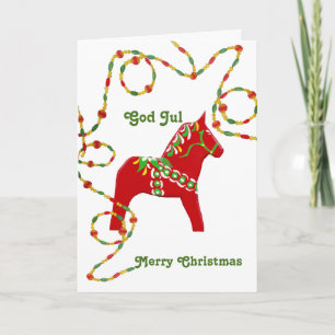 Schwedische amerikanische Weihnachtskarte Feiertagskarte