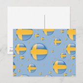 Schwedische Blasen-Flagge Postkarte (Vorne/Hinten)