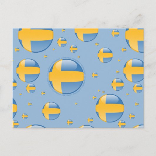 Schwedische Blasen-Flagge Postkarte (Vorderseite)